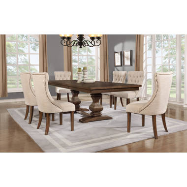 Rackley Extendable Rubberwood Solid Wood Dining Set